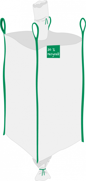 Big Bag 90x90x200cm Einlauf+Auslauf, aus rPP Gewebe